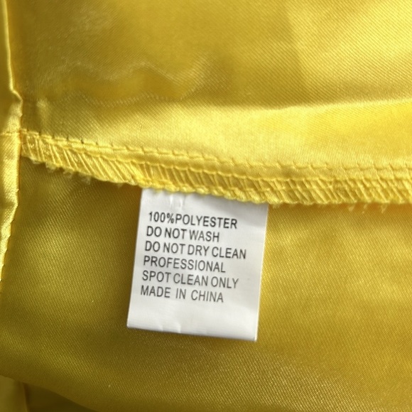 Mac Duggal Long Sleeveless Formal Floral Chiffon Maxi Yellow Dress Size 4 - Picture 14 of 16